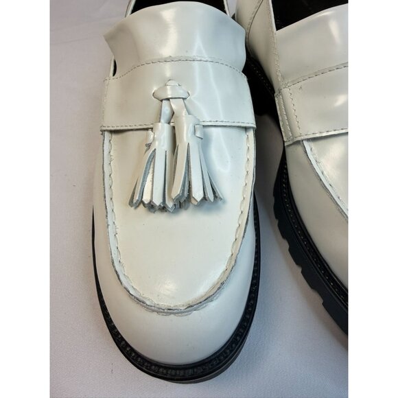 Vagabond Cosmo 2.0 Chunky Kiltie Platform Loafers Women's Size 8 White Leather - Picture 12 of 13